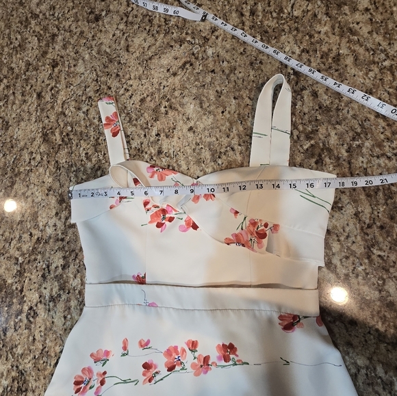 Black Halo Zalda Floral Flutter Ruffle Dress Romantic White Formal Cocktail 8 - Picture 8 of 12